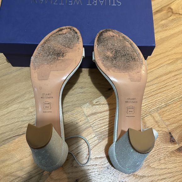 Stuart Weitzman BRNEARLYNUDE ARGENTO NOIR WOMENS SIZE 8 - Picture 4 of 8